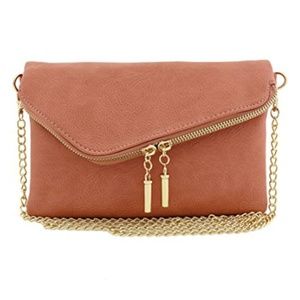 Envelope Wristlet Clutch Crossbody Bag with Chain